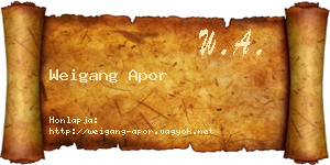 Weigang Apor névjegykártya